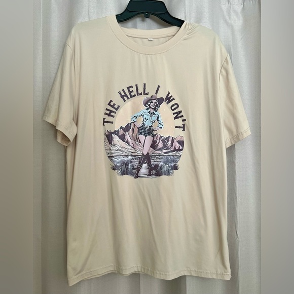 SHEIN “The Hell I Won’t” Western Cowgirl Graphic Tee XL - Picture 1 of 4
